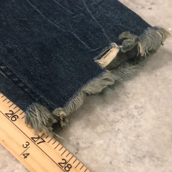 Abercrombie & Fitch Jeans Womens 27 Blue Embroidered Annie Girlfriend Boho Artsy - Picture 7 of 10